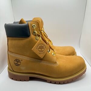 Men's Timberland Premium 6 Inch Waterproof Boot Wheat Nubuck Mens 9.5 010061 713